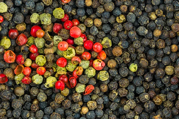 Fondo Picante Base Granos Pimienta Roja Fondo Verde Textura Cerca — Foto de Stock