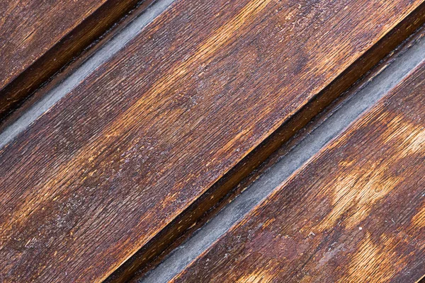 Diagonal Wooden Panel Diagonal Wide Panel Dark Brown Rustic Base — Stock Photo, Image