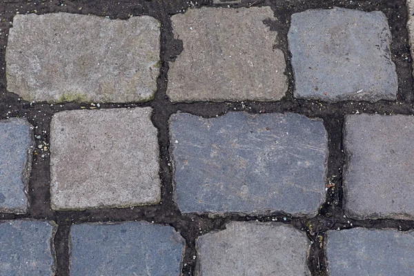 Πλακόστρωτα Γκρι Γρανίτη Ορθογώνια Πέτρα Γερές Γραμμές Σκούρο Μεταξύ Μπλοκ — Φωτογραφία Αρχείου