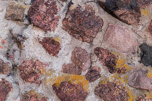 Stein Leinwand Viele Braune Rote Leinwand Zementmörtel Alte Festungsmauer Starre — Stockfoto