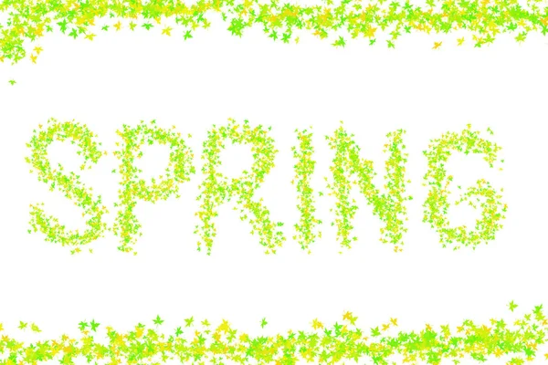 Барвистий Фон Свіжа Весна Яскравий Напис Жовтий Зелений Клен Листя — стокове фото