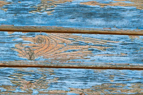 Oude planken twig textuur beschietingen blauwe verf horizontale strepen achtergrond basis substraat — Stockfoto
