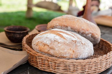 taze rustik baz mutfak rustik doğal gıda öğle yemeği iştah açıcı ekmek çift büyük somun