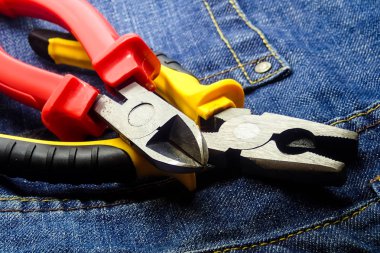 çalışma giysileri denim tulum tasarım mühendisliği çift çalışma araçları nippers