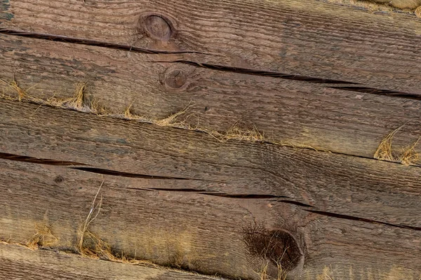 Hintergrund braune Linien geknotet Knoten natürliches Material Fundament Wand Dorfhaus — Stockfoto