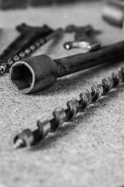 bina tasarım araçları mekaniği büyük çok yönlü anahtar matkap odak merkezi çerçeve monokrom