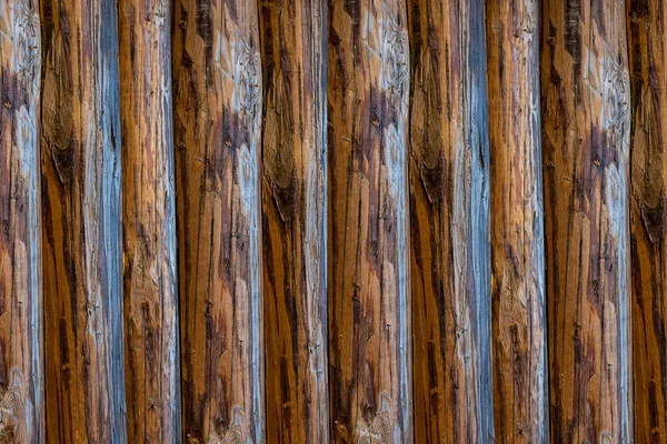 Smooth vertical logs parallel flat rustic wooden panels base design — Stock Photo, Image