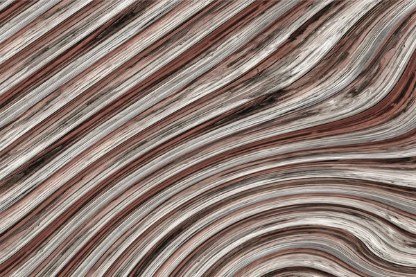 Дерев'яний фон ребриста хвиля вигнуті лінії спотворення коричневий візерунок — стокове фото