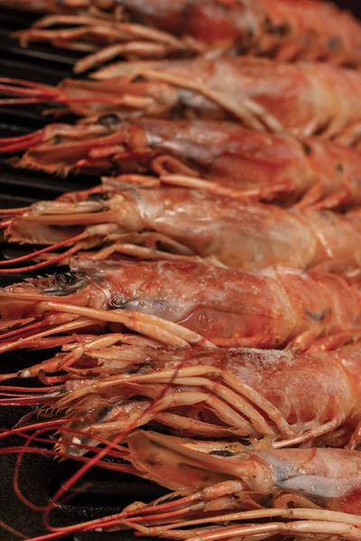 Kırmızı haşlanmış ıstakoz Akdeniz bıyık baş. Denizcilerin deniz ürünleri yemeği — Stok fotoğraf
