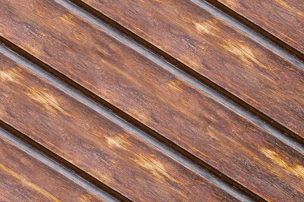 Sloping boards wooden pattern base dark brown parallel sloping country background — Stock Photo, Image