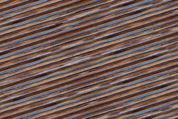 Tmavě hnědé dřevěné žebložní pozadí šikmý pruhy vzor země základna — Stock fotografie