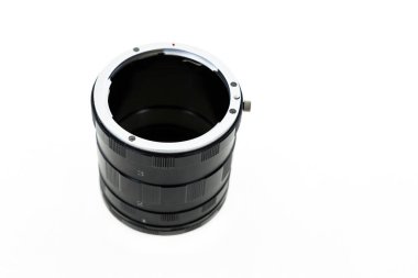 makro halkalar spacer lens izole arka plan dikey kopyalama alanı