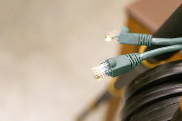 Kabel LAN-connector internetcomputer basis kopiëren ruimte. snoer Rj45 Internet — Stockfoto