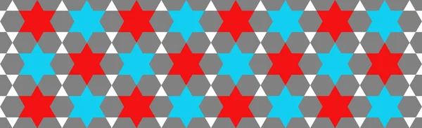 Pattern red blue hexagon star geometric background mix of colors — Stock Photo, Image