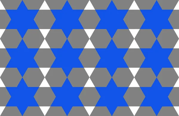Estrela de David padrão geométrico. Azul cinza estrela hexágono base decoração web design — Fotografia de Stock