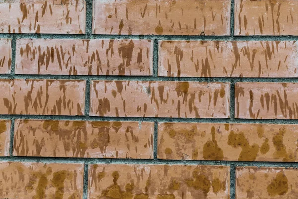 갈색 오래된 더러운 벽돌 벽은 직사각형 블록 배경 베이스로 구성되어 있습니다. — 스톡 사진