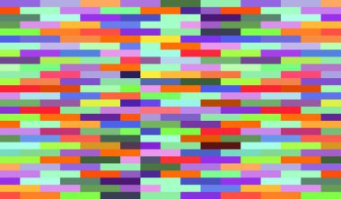 Sarı, yeşil ve mavi bloklardan oluşan parlak geometrik desen