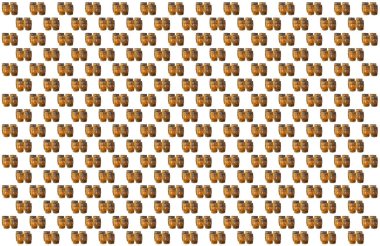 Dört meşe fıçısı beyaz arka planda şaraphane tasarım sembolü oluşturdu