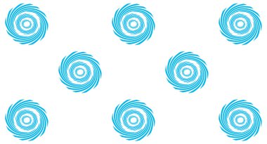 Beyaz arkaplan geometrik tasarımı üzerinde parlak mavi spiral sanat deseni