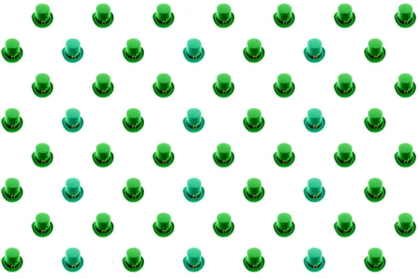Saint Patrick Day Pattern Symbol Green Leprechaun Pot White Isolated — Fotografia de Stock