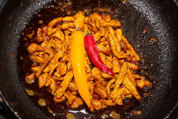 Hot Pork Paprika Paprika Decorated Large Chili Pepper Pods — Stock Photo, Image