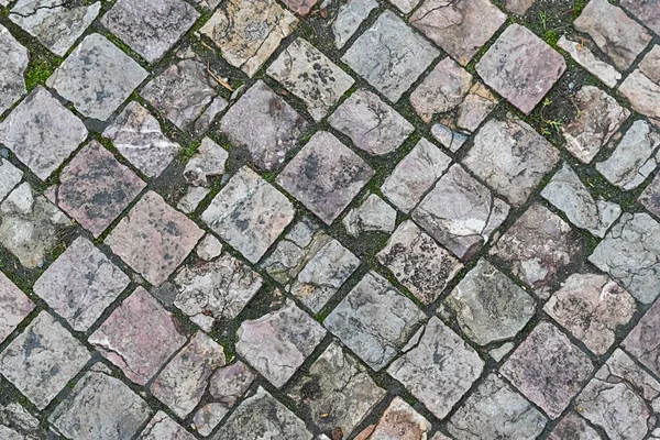 Grauer Stein Hintergrund Aus Grauen Quadratischen Granitblöcken Hintergrundmuster — Stockfoto