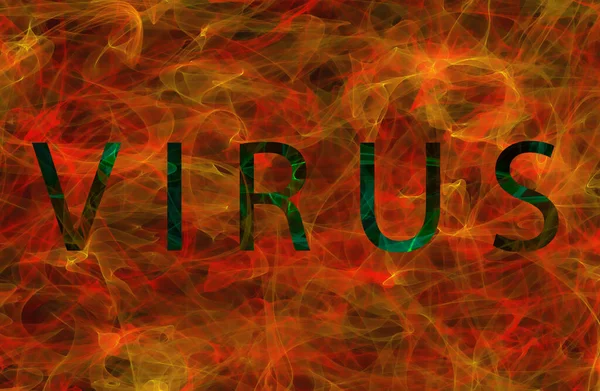 Inscripción Fuente Virus Fuego Llama Fondo Concepto Coronavirus Covid — Foto de Stock