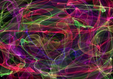 duman çok renkli çizgiler pembe, mavi ve yeşil siyah arka planda