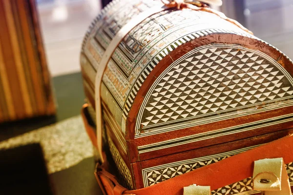 Wooden Inlaid Chest Large Casket Road Side View — Stock Photo, Image