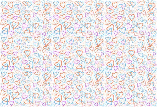 Blue Red Heart Pattern White Isolated Background Love Symbol Design — Stock Photo, Image