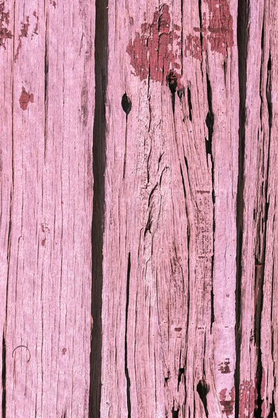Różowe Deski Stare Pęknięte Drewniane Pionowe Tło — Zdjęcie stockowe