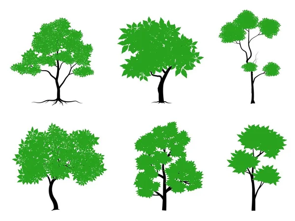 Collezione Alberi Pianeggianti Icona Può Essere Utilizzato Illustrare Qualsiasi Natura — Vettoriale Stock