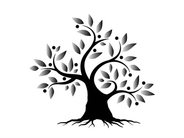 黑树和根Logo概念 可以用来做你的工作 — 图库矢量图片