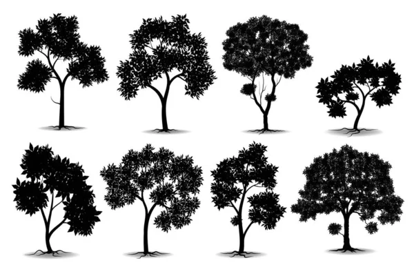Siyah Ağaç Sembolü Tarzı Beyaz Arkaplan Şiniz Için Kullanılabilir — Stok Vektör