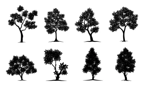 Siyah Ağaç Sembolü Tarzı Beyaz Arkaplan Şiniz Için Kullanılabilir — Stok Vektör
