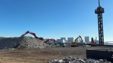 Tokyo Harumi wharf Demolition work December 2023