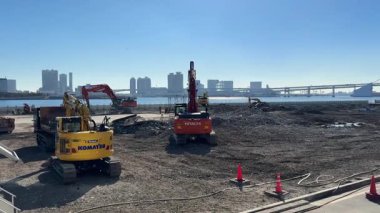 Tokyo Harumi wharf Demolition work December 2023