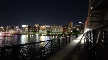 Tokyo Sumida Nehri Yürüyüş Gecesi Görünümü Nisan 2025