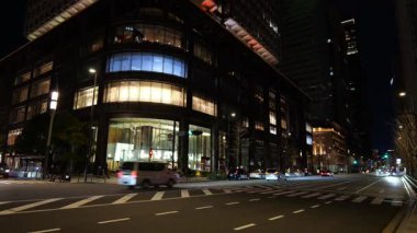 Marunouchi, Tokyo Japon Gece Manzarası Ocak 2025