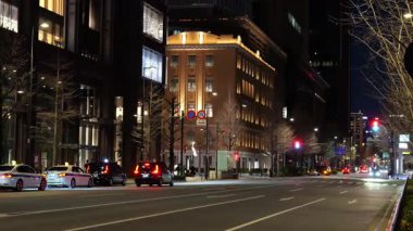 Marunouchi, Tokyo Japon Gece Manzarası Ocak 2025