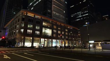 Marunouchi, Tokyo Japon Gece Manzarası Ocak 2025