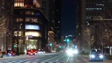 Marunouchi, Tokyo Japon Gece Manzarası Ocak 2025