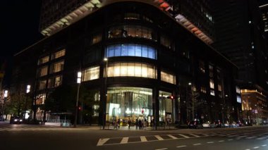Marunouchi, Tokyo Japon Gece Manzarası Ocak 2025