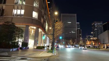 Marunouchi, Tokyo Japon Gece Manzarası Ocak 2025