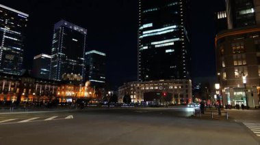 Marunouchi, Tokyo Japon Gece Manzarası Ocak 2025