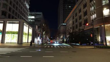 Marunouchi, Tokyo Japon Gece Manzarası Ocak 2025