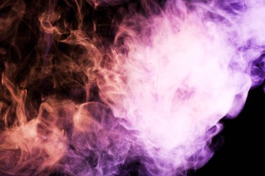 Kalın renkli duman pembe, mavi siyah Yalıtılmış zemin. Vap duman arka plan