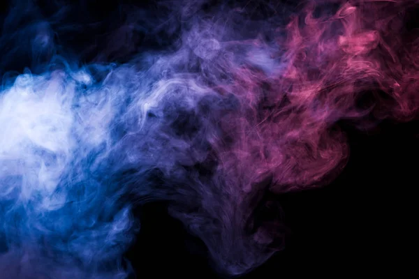 Thick Colorful Smoke Pink Blue Black Isolated Background Background Smoke — Stock Photo, Image