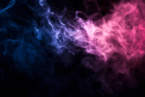 Розовое Голубое Облако Дыма Черного Изолированного Фона Фон Дыма Вап — стоковое фото