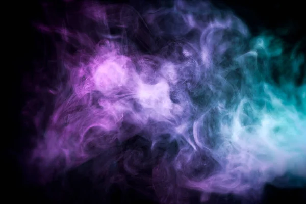 Nuvola Fumo Blu Rosa Uno Sfondo Nero Isolato Sfondo Dal — Foto Stock